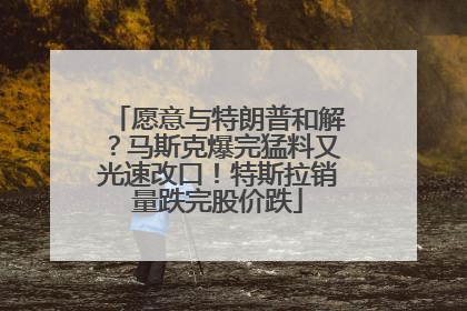 愿意与特朗普和解？马斯克爆完猛料又光速改口！特斯拉销量跌完股价跌