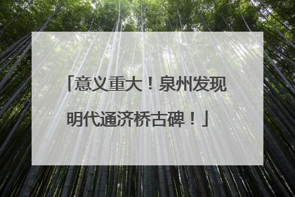 意义重大！泉州发现明代通济桥古碑！