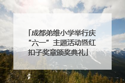 成都弟维小学举行庆“六一”主题活动暨红扣子奖章颁奖典礼