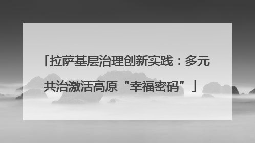 拉萨基层治理创新实践：多元共治激活高原“幸福密码”
