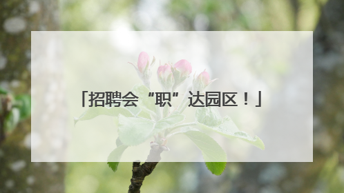 招聘会“职”达园区！