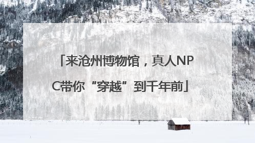 来沧州博物馆，真人NPC带你“穿越”到千年前