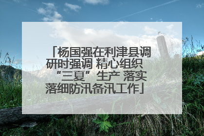 杨国强在利津县调研时强调 精心组织“三夏”生产 落实落细防汛备汛工作