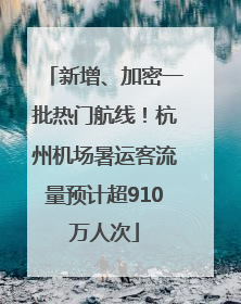 新增、加密一批热门航线！杭州机场暑运客流量预计超910万人次