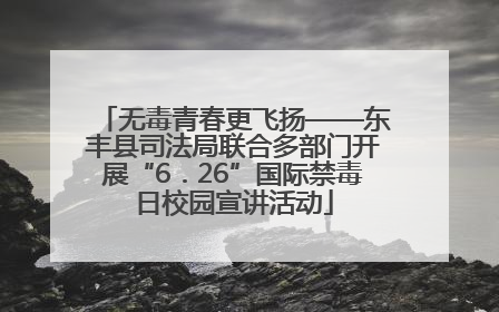 无毒青春更飞扬——东丰县司法局联合多部门开展“6．26”国际禁毒日校园宣讲活动