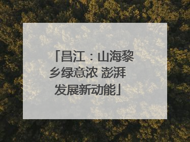 昌江：山海黎乡绿意浓 澎湃发展新动能