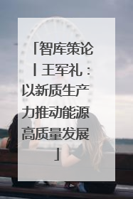 智库策论丨王军礼：以新质生产力推动能源高质量发展