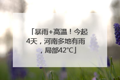 暴雨+高温！今起4天，河南多地有雨，局部42℃