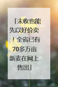 未收也能先以好价卖！全省已有70多万亩新麦在网上售出