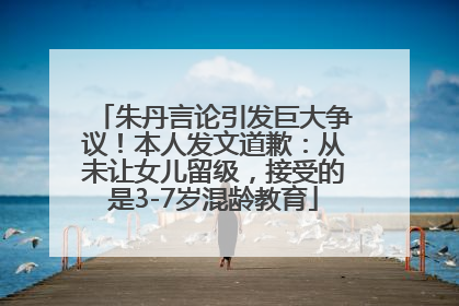 朱丹言论引发巨大争议！本人发文道歉：从未让女儿留级，接受的是3-7岁混龄教育