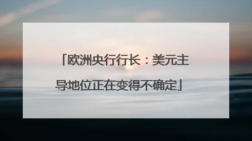欧洲央行行长：美元主导地位正在变得不确定