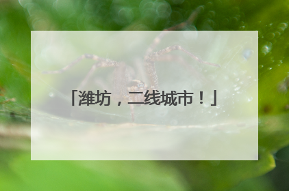 潍坊，二线城市！