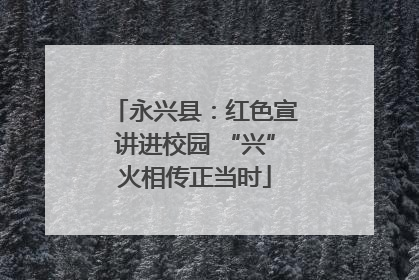 永兴县：红色宣讲进校园 “兴”火相传正当时