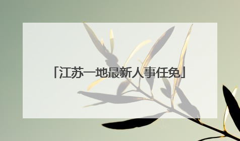 江苏一地最新人事任免