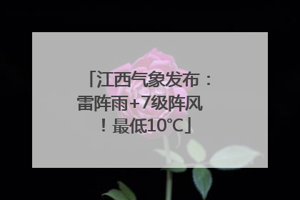 江西气象发布：雷阵雨+7级阵风！最低10℃