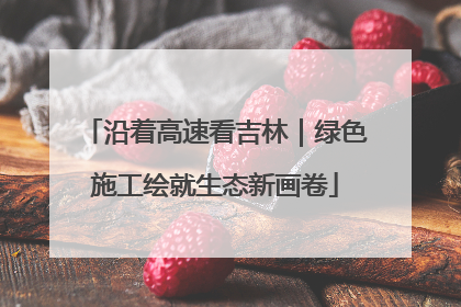 沿着高速看吉林｜绿色施工绘就生态新画卷