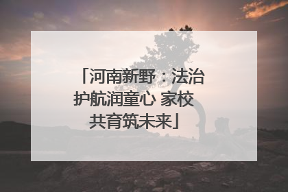 河南新野：法治护航润童心 家校共育筑未来