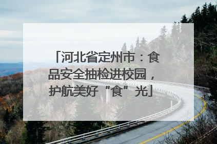 河北省定州市：食品安全抽检进校园，护航美好“食”光