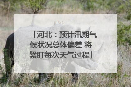 河北：预计汛期气候状况总体偏差 将紧盯每次天气过程