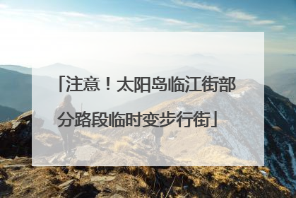 注意！太阳岛临江街部分路段临时变步行街