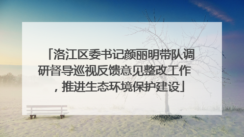 洛江区委书记颜丽明带队调研督导巡视反馈意见整改工作，推进生态环境保护建设