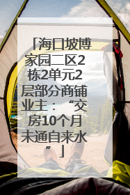海口坡博家园二区2栋2单元2层部分商铺业主：“交房10个月未通自来水”