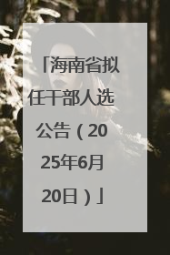 海南省拟任干部人选公告（2025年6月20日）