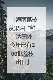 海南荔枝从果园“鲜”达国外 今年已有200批荔枝出口