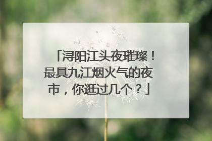 浔阳江头夜璀璨！最具九江烟火气的夜市，你逛过几个？