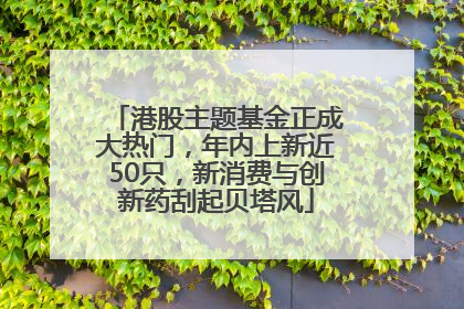 港股主题基金正成大热门，年内上新近50只，新消费与创新药刮起贝塔风