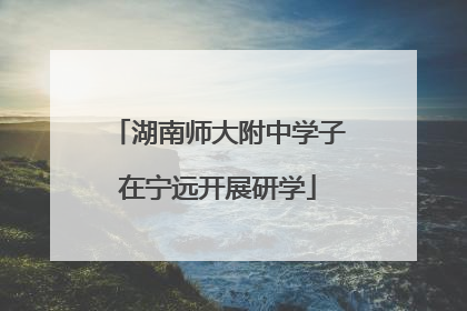 湖南师大附中学子在宁远开展研学