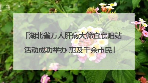 湖北省万人肝病大筛查襄阳站活动成功举办 惠及千余市民