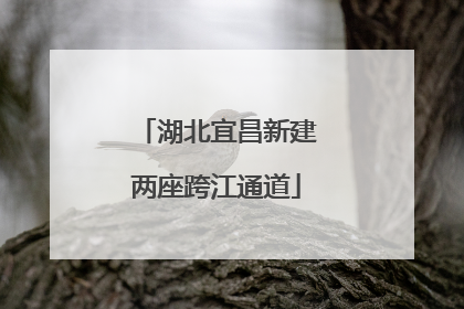 湖北宜昌新建两座跨江通道