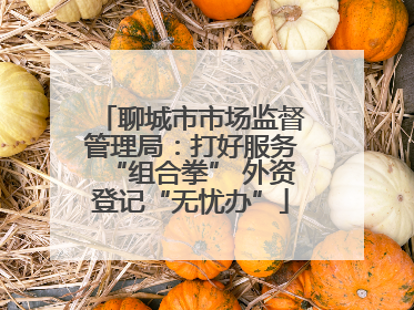 聊城市市场监督管理局：打好服务“组合拳” 外资登记“无忧办”