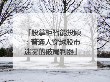 股掌柜智能投顾：普通人穿越股市迷雾的破局利器