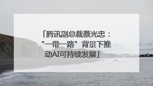 腾讯副总裁蔡光忠：“一带一路”背景下推动AI可持续发展