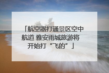 航空器打通景区空中航道 雅安雨城旅游将开始打“飞的”