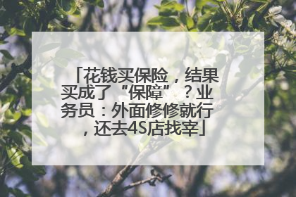 花钱买保险，结果买成了“保障”？业务员：外面修修就行，还去4S店找宰