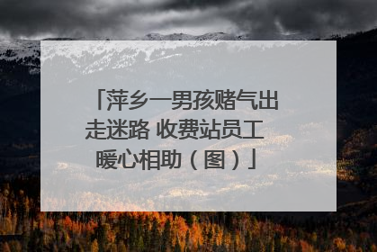 萍乡一男孩赌气出走迷路 收费站员工暖心相助（图）