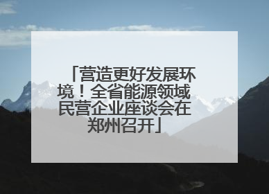 营造更好发展环境！全省能源领域民营企业座谈会在郑州召开