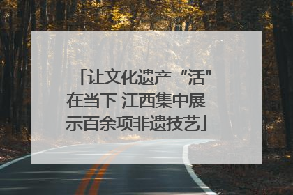 让文化遗产“活”在当下 江西集中展示百余项非遗技艺