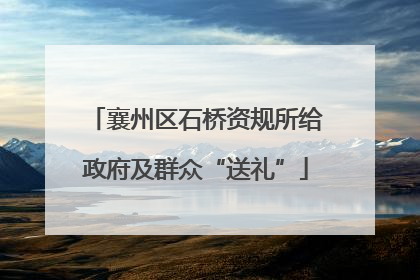 襄州区石桥资规所给政府及群众“送礼”