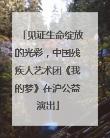 见证生命绽放的光彩，中国残疾人艺术团《我的梦》在沪公益演出