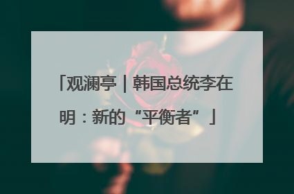 观澜亭｜韩国总统李在明：新的“平衡者”