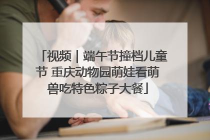 视频｜端午节撞档儿童节 重庆动物园萌娃看萌兽吃特色粽子大餐