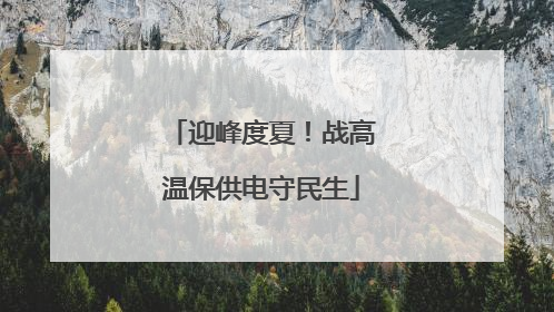 迎峰度夏！战高温保供电守民生