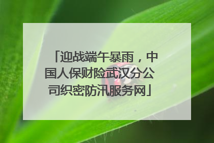 迎战端午暴雨，中国人保财险武汉分公司织密防汛服务网