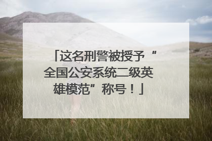 这名刑警被授予“全国公安系统二级英雄模范”称号！