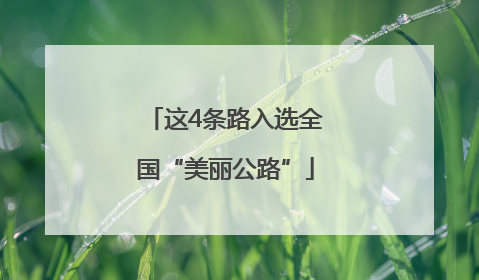 这4条路入选全国“美丽公路”