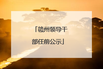 赣州领导干部任前公示